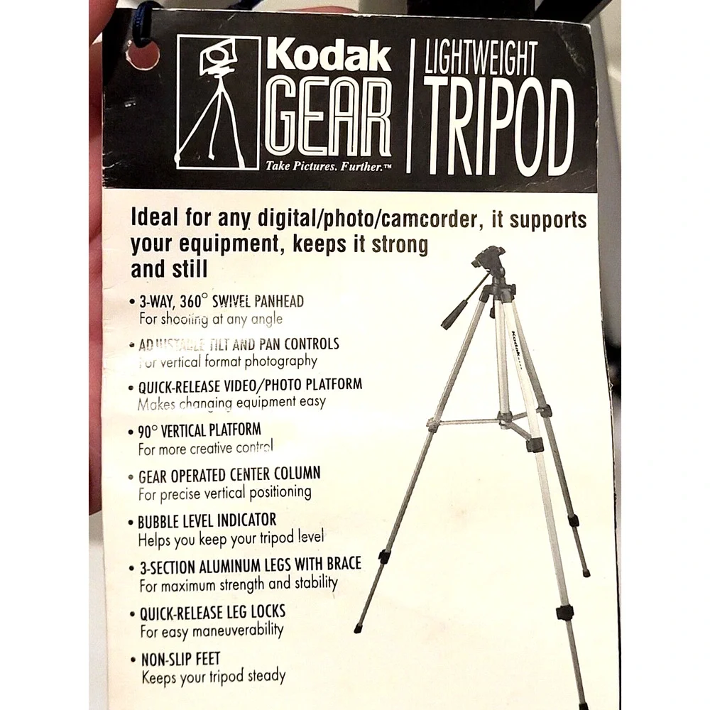 Kodak Gear Lightweight Aluminum Tripod 54” Video Photo Digital NEW with Tag